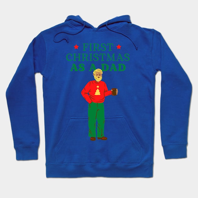 ⭐ First ⭐ Christmas as a DAD - Ugly Christmas Hoodie by Pop Cult Store